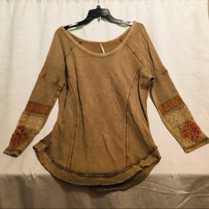 Free People Olive Green Top